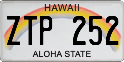 HI license plate ZTP252