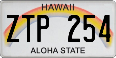 HI license plate ZTP254