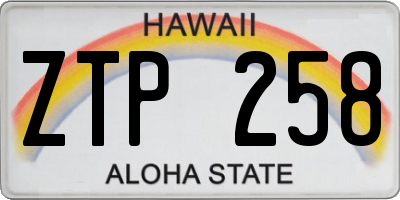 HI license plate ZTP258
