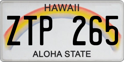 HI license plate ZTP265