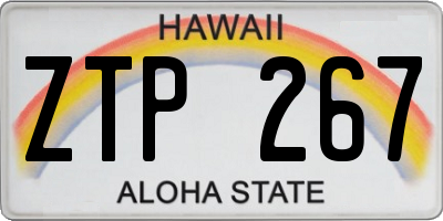 HI license plate ZTP267