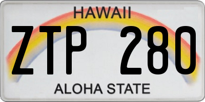 HI license plate ZTP280