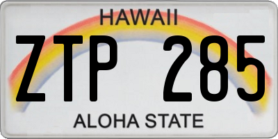 HI license plate ZTP285