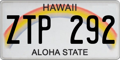 HI license plate ZTP292
