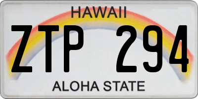 HI license plate ZTP294