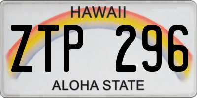 HI license plate ZTP296