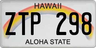 HI license plate ZTP298