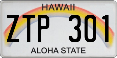 HI license plate ZTP301