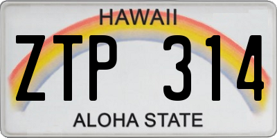 HI license plate ZTP314