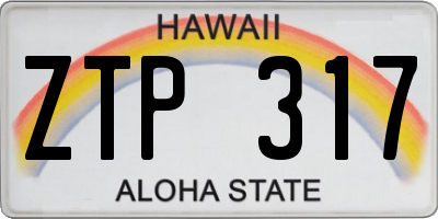 HI license plate ZTP317