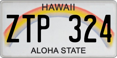 HI license plate ZTP324