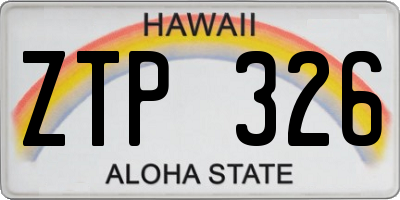 HI license plate ZTP326