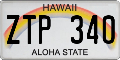 HI license plate ZTP340