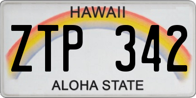 HI license plate ZTP342