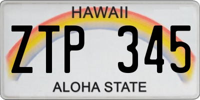 HI license plate ZTP345
