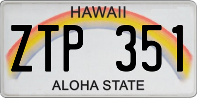 HI license plate ZTP351