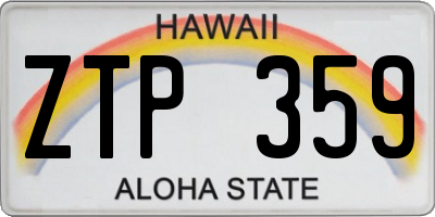 HI license plate ZTP359