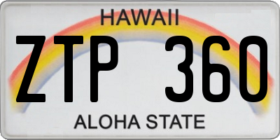 HI license plate ZTP360