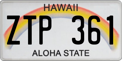 HI license plate ZTP361