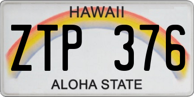 HI license plate ZTP376