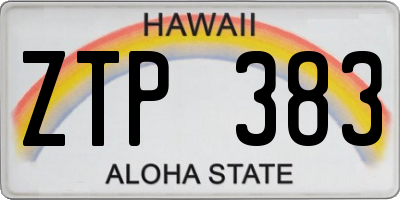 HI license plate ZTP383