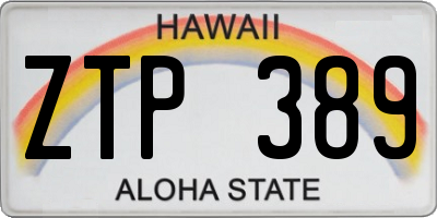 HI license plate ZTP389