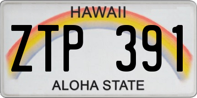 HI license plate ZTP391