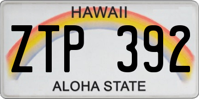 HI license plate ZTP392