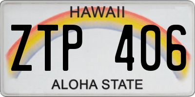HI license plate ZTP406