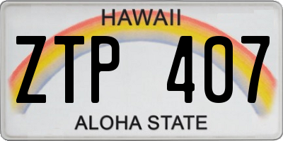 HI license plate ZTP407