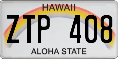 HI license plate ZTP408