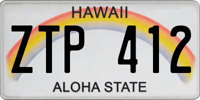 HI license plate ZTP412