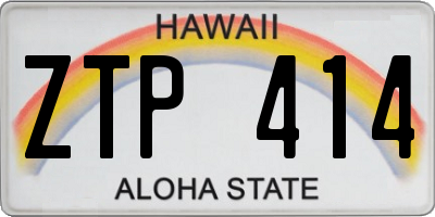 HI license plate ZTP414