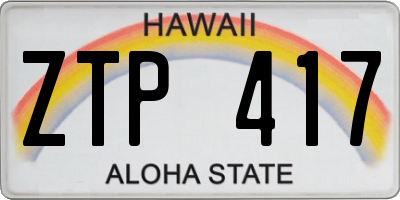 HI license plate ZTP417