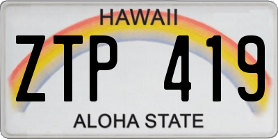 HI license plate ZTP419