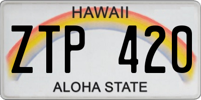HI license plate ZTP420