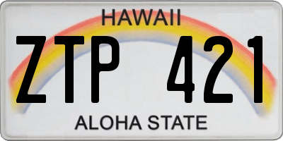 HI license plate ZTP421