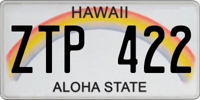 HI license plate ZTP422