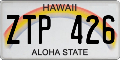 HI license plate ZTP426