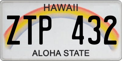 HI license plate ZTP432