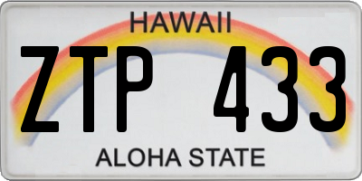 HI license plate ZTP433