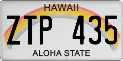 HI license plate ZTP435