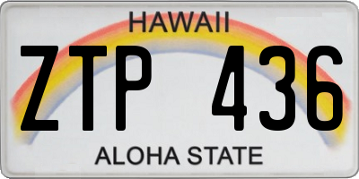 HI license plate ZTP436