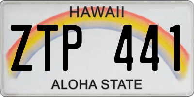 HI license plate ZTP441