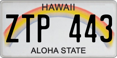 HI license plate ZTP443