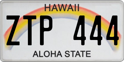 HI license plate ZTP444