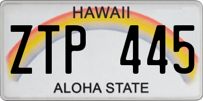 HI license plate ZTP445