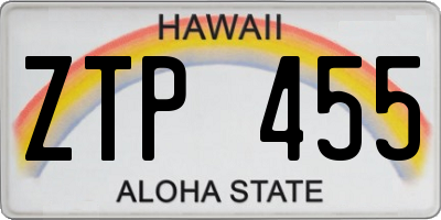 HI license plate ZTP455