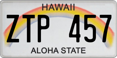 HI license plate ZTP457