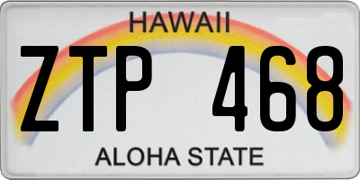 HI license plate ZTP468
